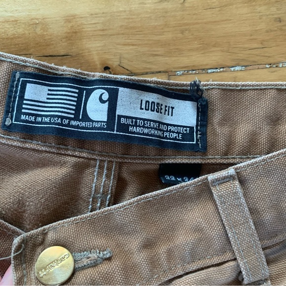 Carhartt B01-M Double Knee Tan Thrashed 33x34 Loose Fit Vintage - Picture 13 of 13